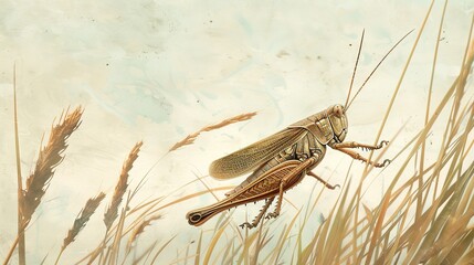 Grasshopper in the field 