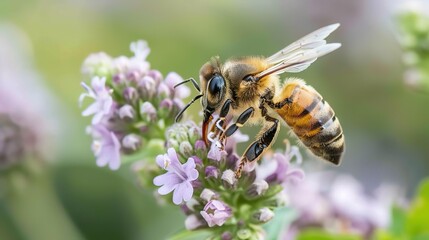 Honeybee collecting nectar wallpaper
