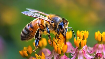 Honeybee collecting nectar wallpaper