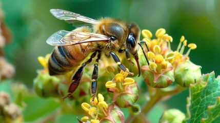 Honeybee collecting nectar wallpaper