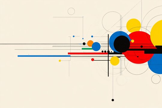 Abstract Composition of Geometric Shapes and Lines