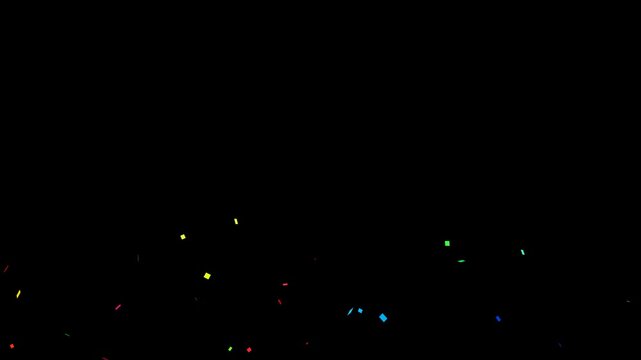 Colorful confetti explosion on transparent background. Birthday celebration party. 4K alpha channel