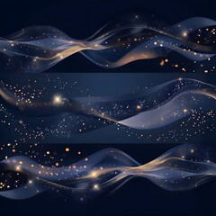 Abstract Blue and Gold Wave Pattern for Elegant Digital Background Design