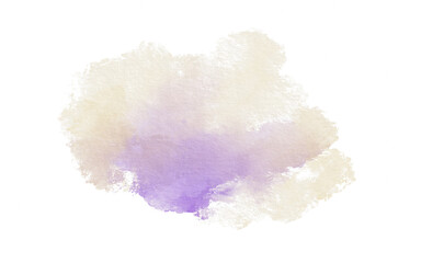Abstract watercolor sand and purple colors spot on transparent background for postcards, websites, invitations, flyers, packaging products, patterns, any composition.