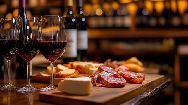 A chic wine bar with an extensive selection of international wines, complemented by a menu of artisanal cheeses, charcuterie, and gourmet small bites.