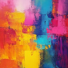 Abstract Oil Painting Texture Background with Vibrant Colors
