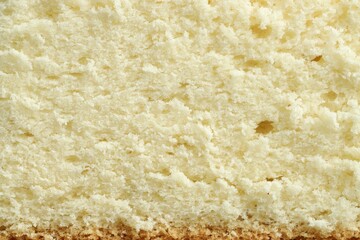 Tasty sponge cake as background, top view