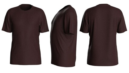 Plain color man t shirt design with isolated background for mockup design with round neck