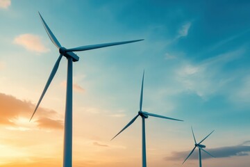 Fototapeta premium Renewable energy wind turbine with Simulation of wind turbine under extreme weather conditions, performance testing, renewable energy durability, virtual environment, green technology resilience,