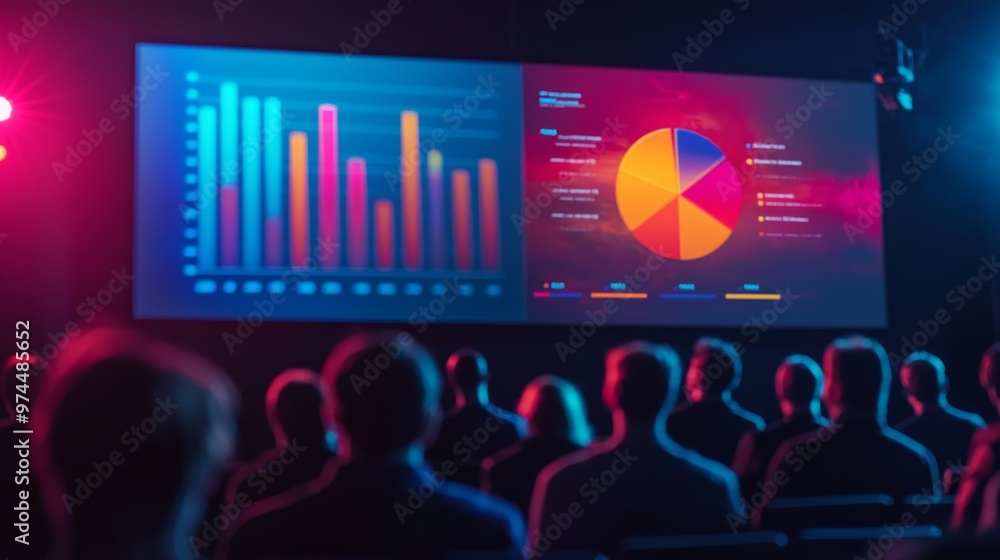 Poster audience looking at data projections on screen