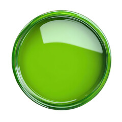 Green shiny button isolated