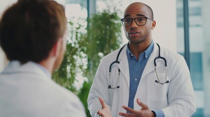 Doctor mentors intern.