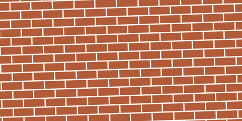 Brown or orange brick wallpaper background. Exterior and interior brick wall texture. Vector illustration, Wall with small red tiles, Pattern of real red brick wall. Modern architecture design .
