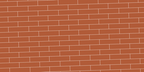 Brown or orange brick wallpaper background. Exterior and interior brick wall texture. Vector illustration, Wall with small red tiles, Pattern of real red brick wall. Modern architecture design .