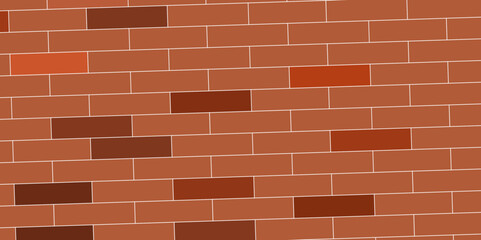 Brown or orange brick wallpaper background. Exterior and interior brick wall texture. Vector illustration, Wall with small red tiles, Pattern of real red brick wall. Modern architecture design .