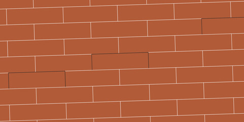Brown or orange brick wallpaper background. Exterior and interior brick wall texture. Vector illustration, Wall with small red tiles, Pattern of real red brick wall. Modern architecture design .