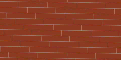 Brown or orange brick wallpaper background. Exterior and interior brick wall texture. Vector illustration, Wall with small red tiles, Pattern of real red brick wall. Modern architecture design .