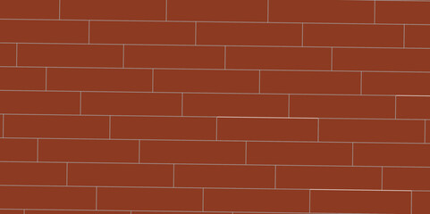 Obraz premium Brown or orange brick wallpaper background. Exterior and interior brick wall texture. Vector illustration, Wall with small red tiles, Pattern of real red brick wall. Modern architecture design .