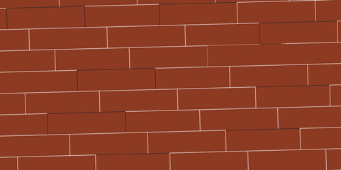 Brown or orange brick wallpaper background. Exterior and interior brick wall texture. Vector illustration, Wall with small red tiles, Pattern of real red brick wall. Modern architecture design .