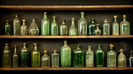 craftsmanship old glass bottles
