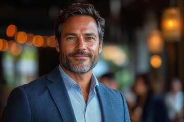 Fototapeta premium charismatic businessman commands attention during dynamic presentation confident posture and engaging gestures convey expertise in modern corporate setting