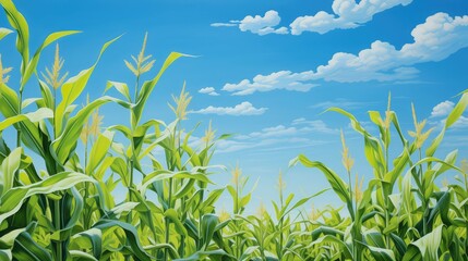 Obraz premium shot iowa corn blue sky