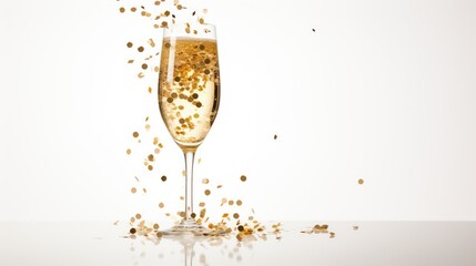 elegant gold confetti white background