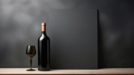 modern wine bottle on chalkboard