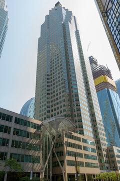 exterior of TD Canada Trust Tower and below Allen Lambert Galleria 181 Bay Street in downtown Toronto, Canada