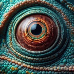 Obraz premium chameleoneye close-up, macro photo, . 3d render
