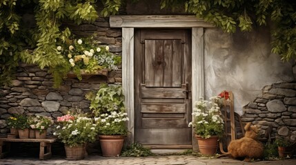 wooden installation door