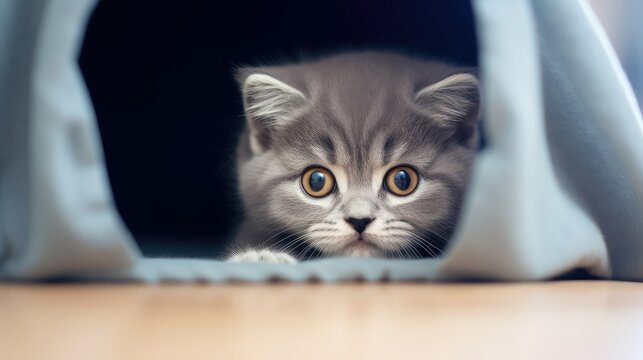 small kitten in box