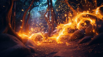 trail transparent fire sparks