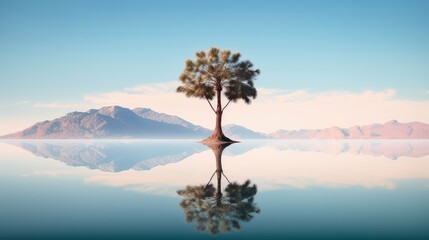 symmetry single palm tree