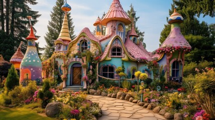 Naklejka premium pastel whimsical house