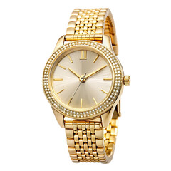 Gold watch women watch Isolated On Transparent Background