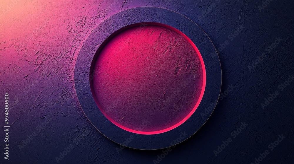 Poster abstract background with circular frame and gradient texture