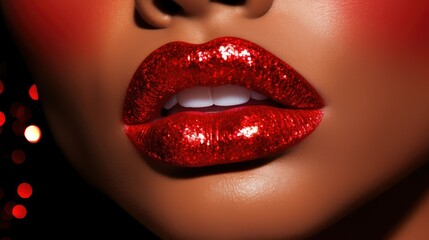 Obraz premium bold glittery red