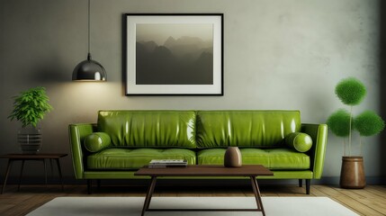 leather green sofa