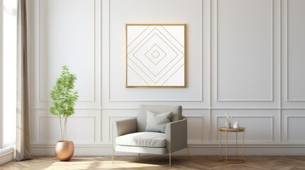 elegance geometric gold frame
