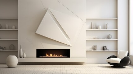 sleek white room fireplace