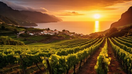 Fototapeta premium sunlandscape madeira wine