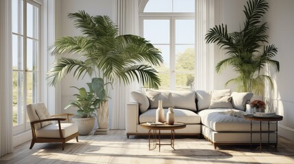 Obraz premium room potted palm tree