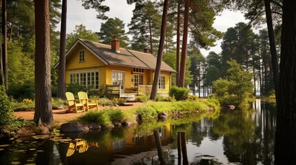 Fototapeta premium lake swedish house