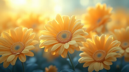 Fototapeta premium Yelow chamomile daisy flowers arranged in a beautiful floral composition