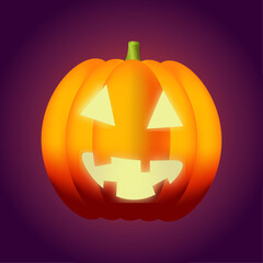 Illustration with pumpkin in gradient background