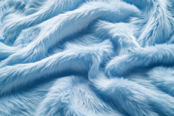 Close-up of soft blue fur with a gentle, fluffy texture. Ideal for backgrounds, textiles, or design elements conveying comfort and warmth.