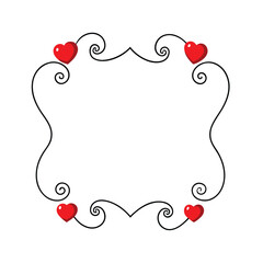Celebrate love with this Hearts and Swirls Valentine’s Day frame vector illustration, perfect for romantic cards, invitations, and decorative designs.