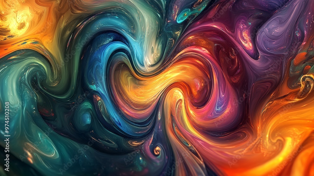 Aufkleber an artistic depiction of trippy textures featuring swirling patterns and iridescent hues. the textur