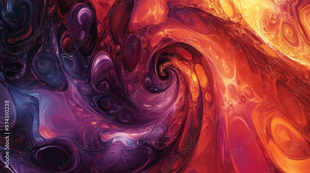 Poster an artistic rendering of trippy textures with dynamic, swirling patterns in bold, contrasting colors